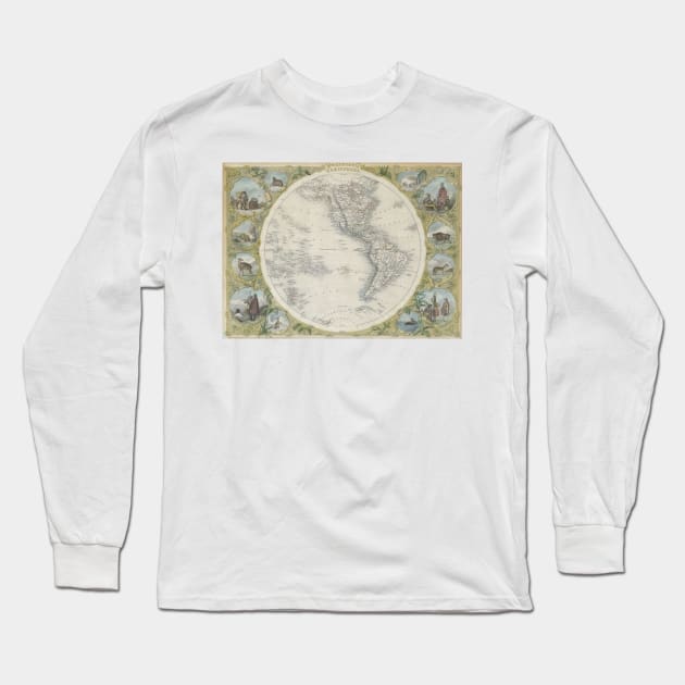 Western Hemisphere Map Long Sleeve T-Shirt by Bravuramedia